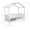 Lit enfant cabane NICE anthracite 70x140 cm - SONUIT