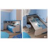 Chambre enfant PERSONNALISABLE KP22 avec lit surélevé 2 tiroirs - MORETTI COMPACT