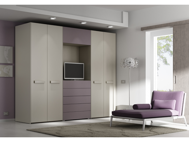 Armoire dressing PERSONNALISABLE AM16 avec portes pliantes - MORETTI COMPACT