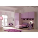 Chambre enfant PERSONNALISABLE KP28 lit simple rembourré - MORETTI COMPACT
