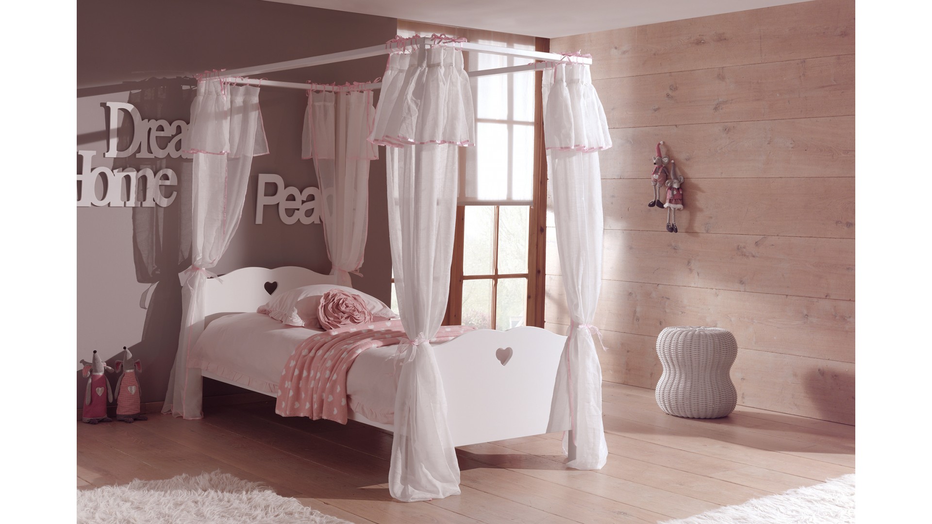voilage pour lit baldaquin EMILIE 90x200 cm