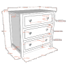 Commode chambre fillette EMILIE 3 tiroirs - SONUIT