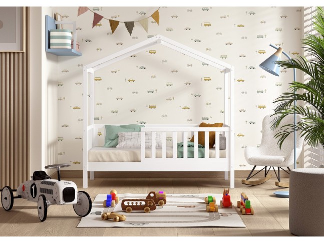 Lit enfant cabane NICE blanc 70x140 cm - SONUIT