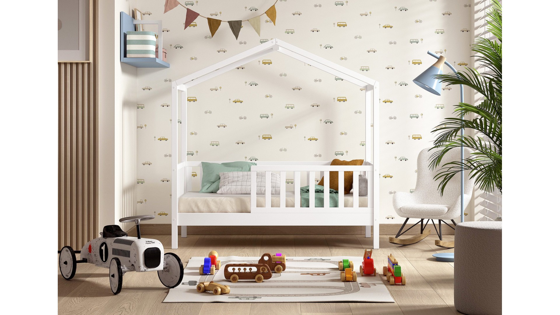 Lit enfant cabane NICE blanc 70x140 cm - SONUIT