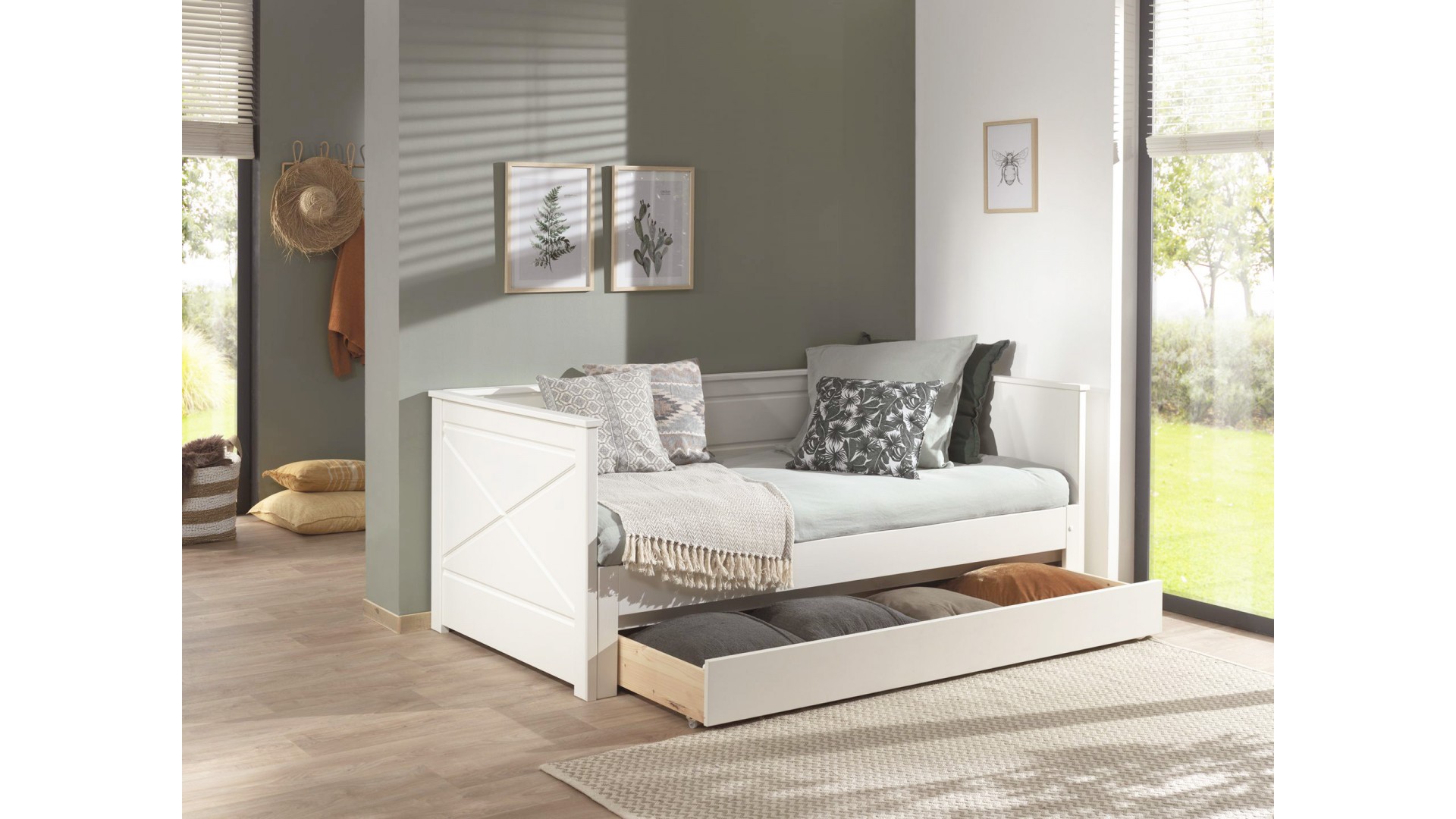 Lit canapé convertible HARRY 90x200 cm / 180x200 cm - SONUIT