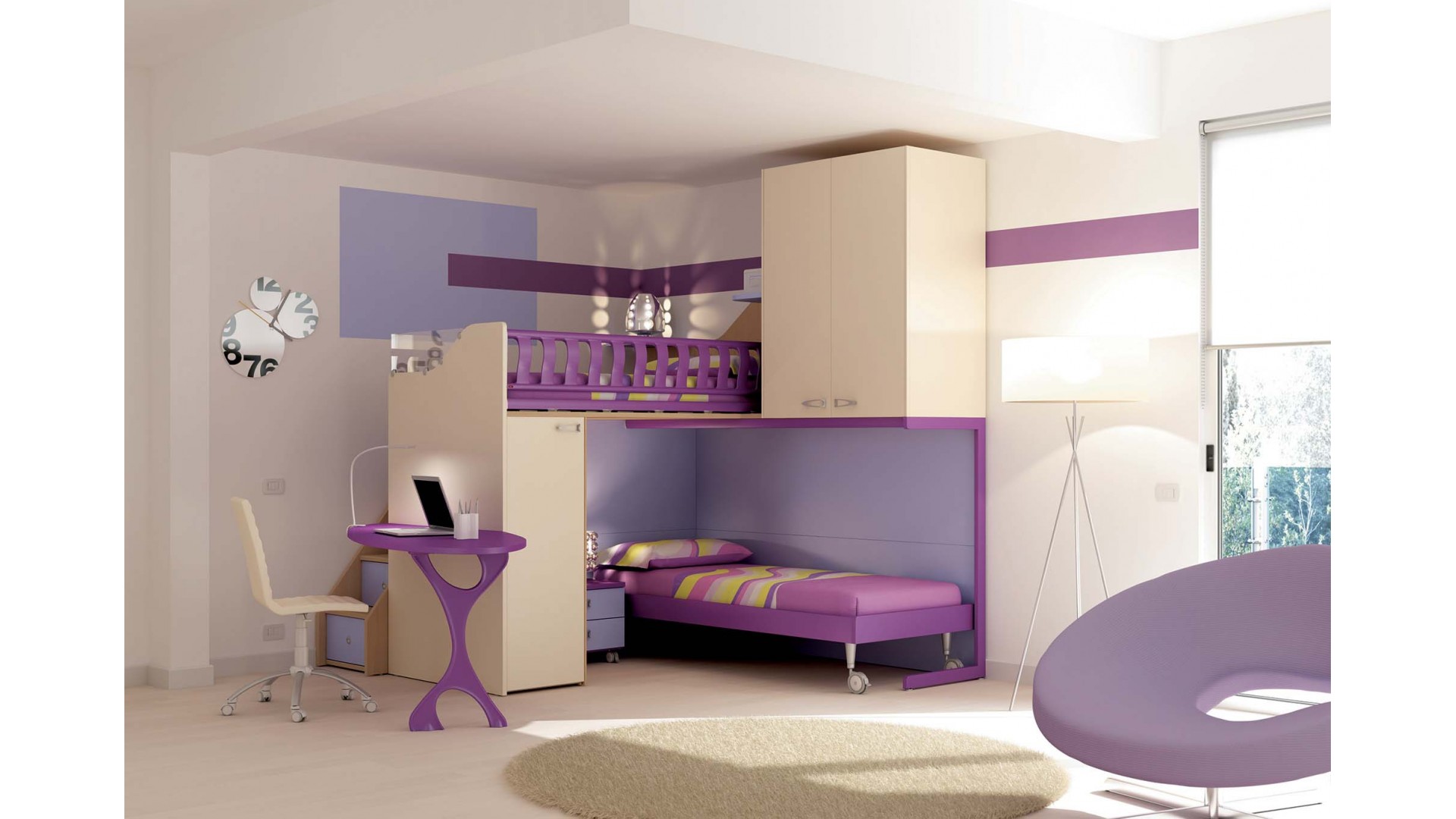 Chambre enfant colorée compact & pratique MORETTI