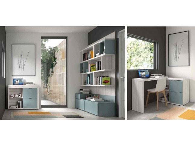 Bibliothèque avec bureau pivotant / rabattable F803 - GLICERIO EVOLUTION