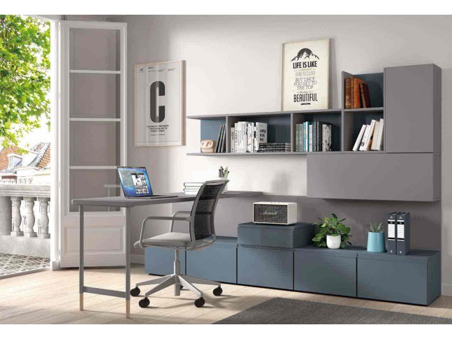 Bibliothèque avec bureau F805 - GLICERIO EVOLUTION