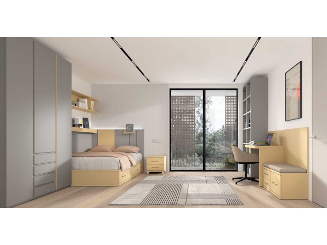 Lit avec coffres chambre PERSONNALISABLE AD051 - GLICERIO ADVANCE