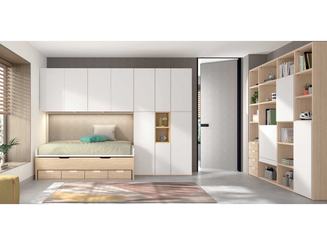 Pont de lit et tiroir gigogne chambre PERSONNALISABLE AD053 - GLICERIO ADVANCE