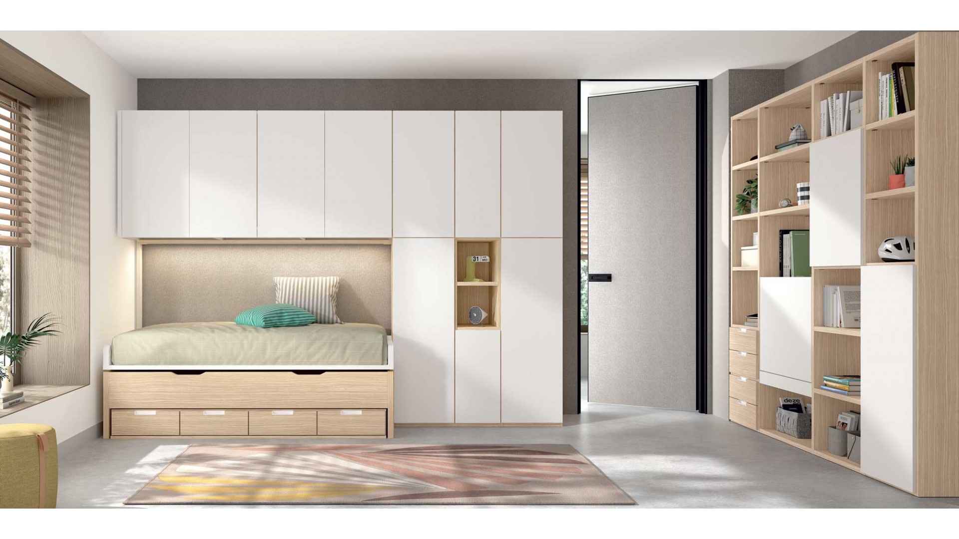 Lit pont et tiroir gigogne chambre PERSONNALISABLE AD053 - GLICERIO ADVANCE