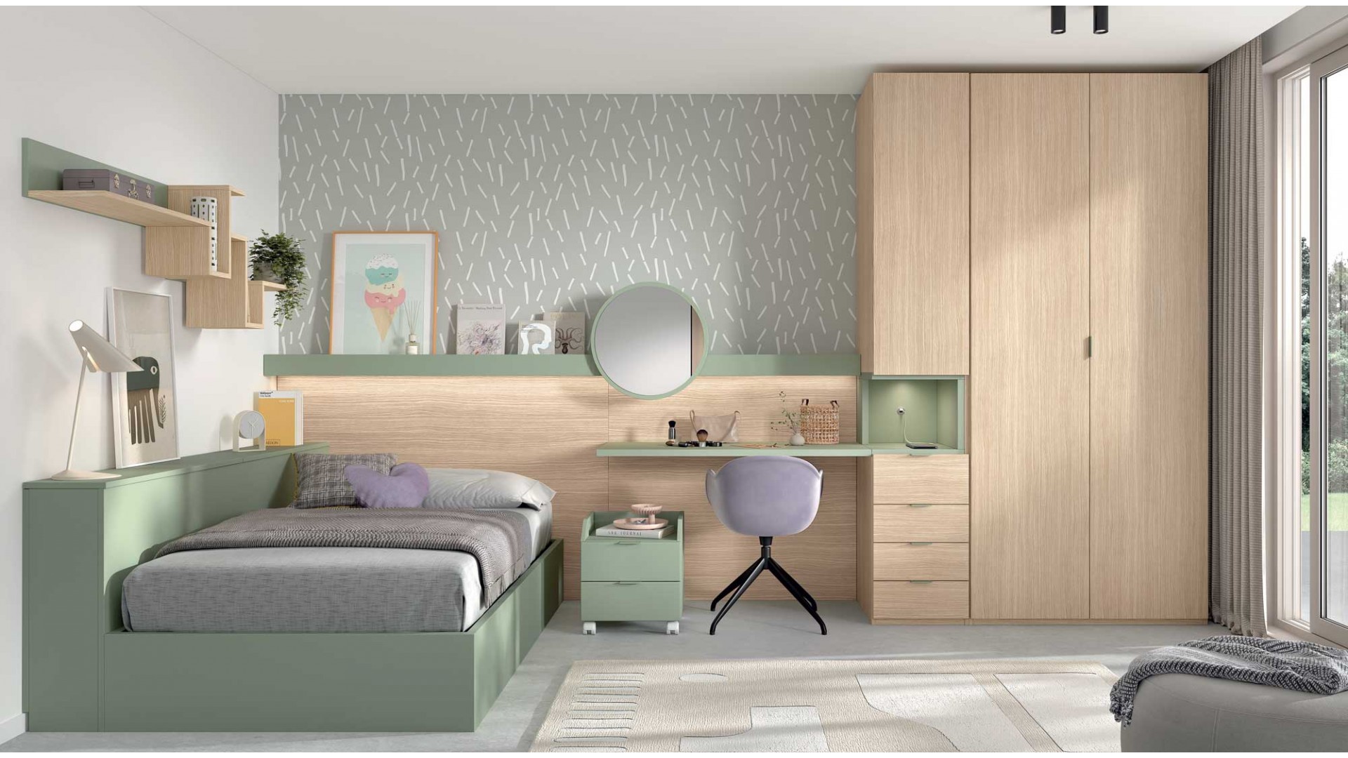 Lit coffre relevable chambre PERSONNALISABLE AD055 - GLICERIO ADVANCE