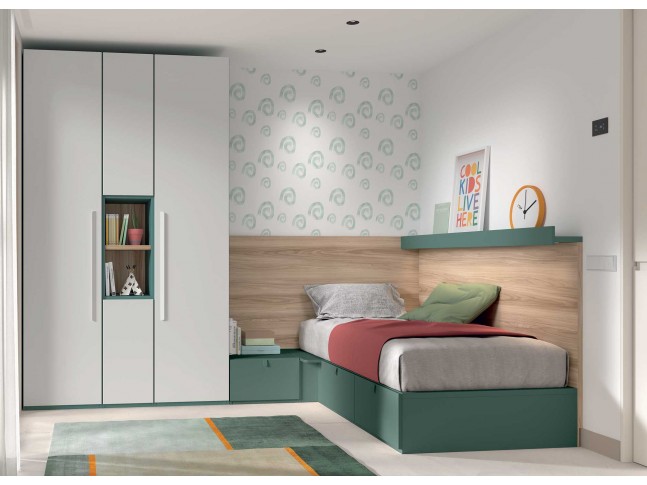 Lit avec tiroirs chambre PERSONNALISABLE AD059 - GLICERIO ADVANCE