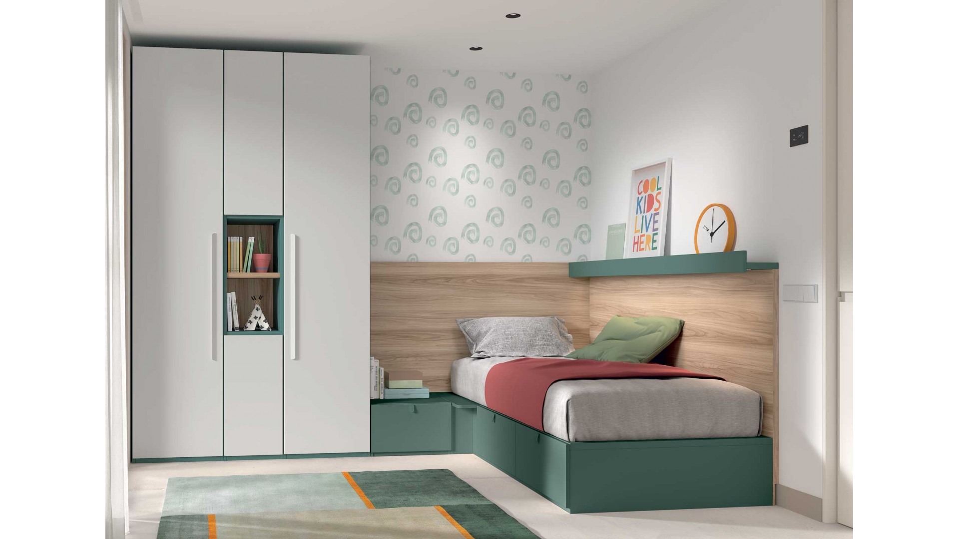 Lit avec tiroirs chambre PERSONNALISABLE AD059 - GLICERIO ADVANCE