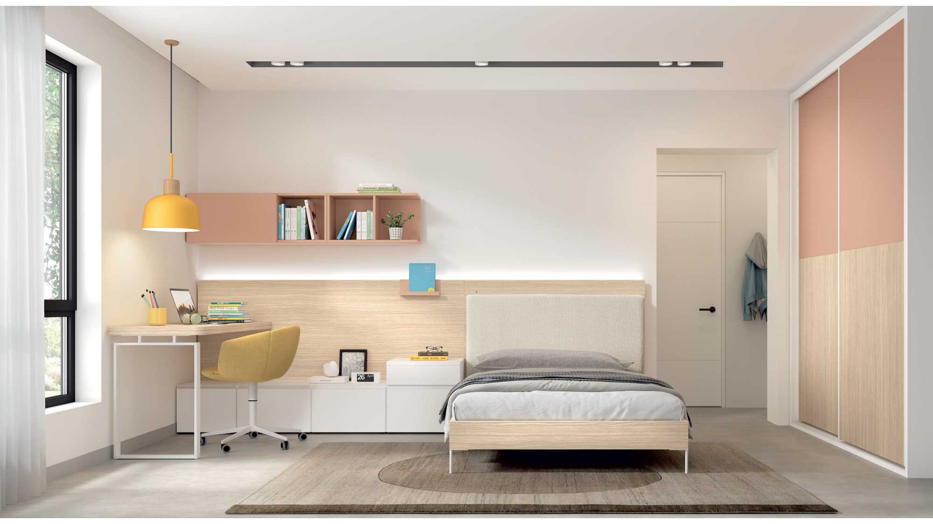 Chambre avec lit 120x190 cm PERSONNALISABLE AD060 - GLICERIO ADVANCE