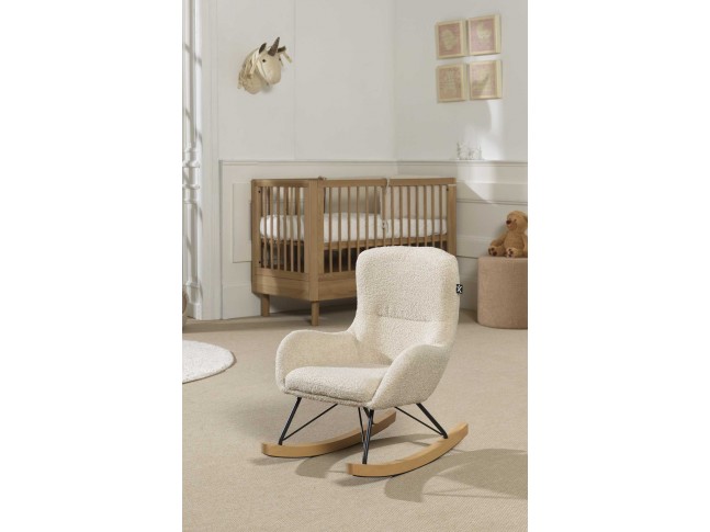 Chaise à bascule enfant ROCKING tissu TEDDY beige - SONUIT