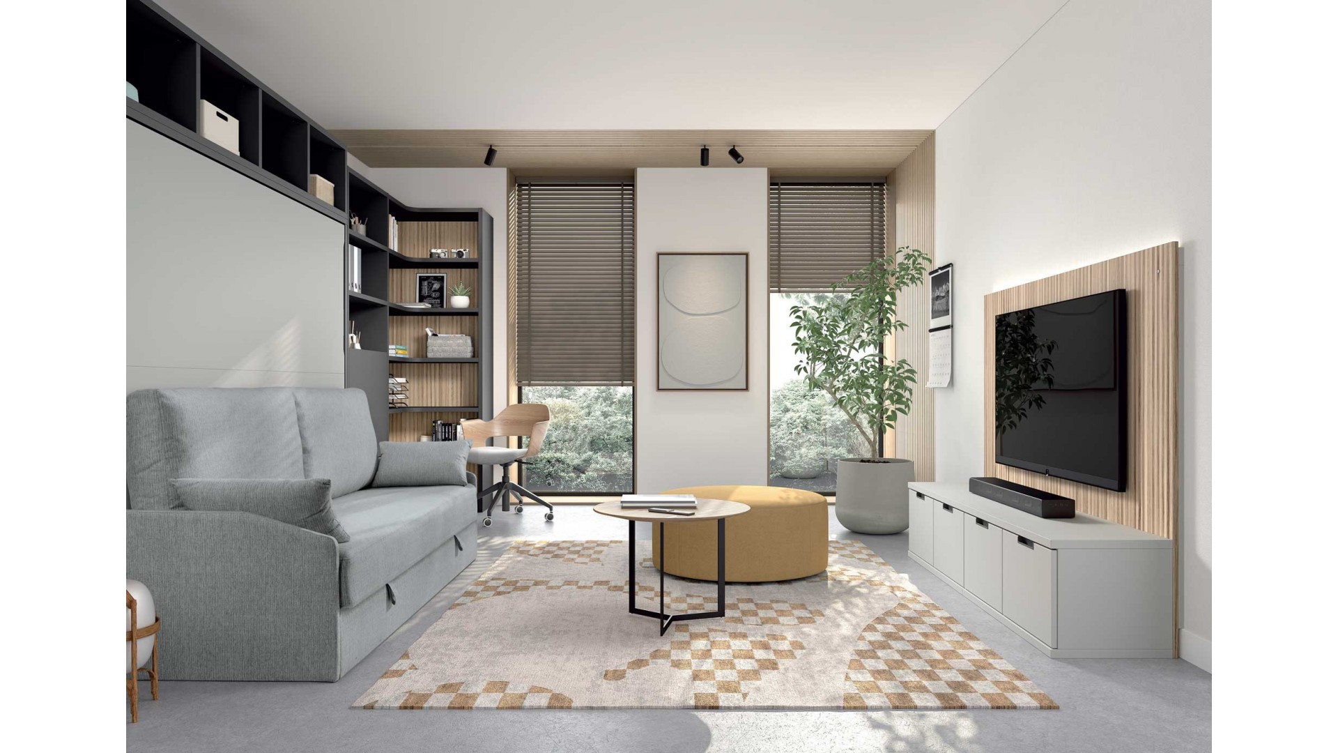 Séjour avec lit escamotable et canapé PERSONNALISABLE AD066 - GLICERIO ADVANCE