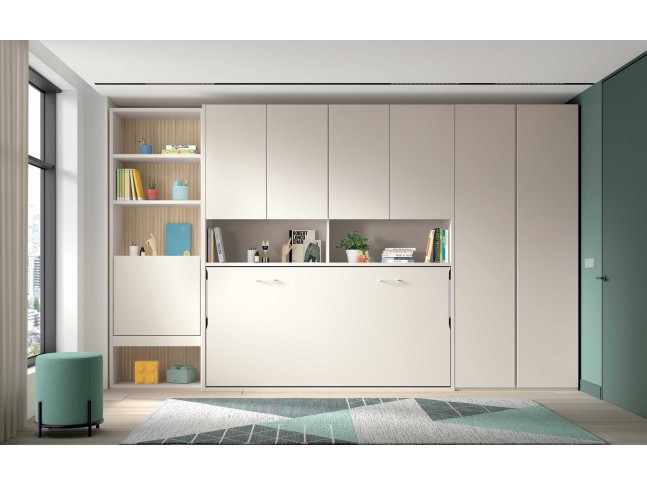 Chambre compacte avec lit escamotable et bureau escamotable PERSONNALISABLE AD067 - GLICERIO ADVANCE