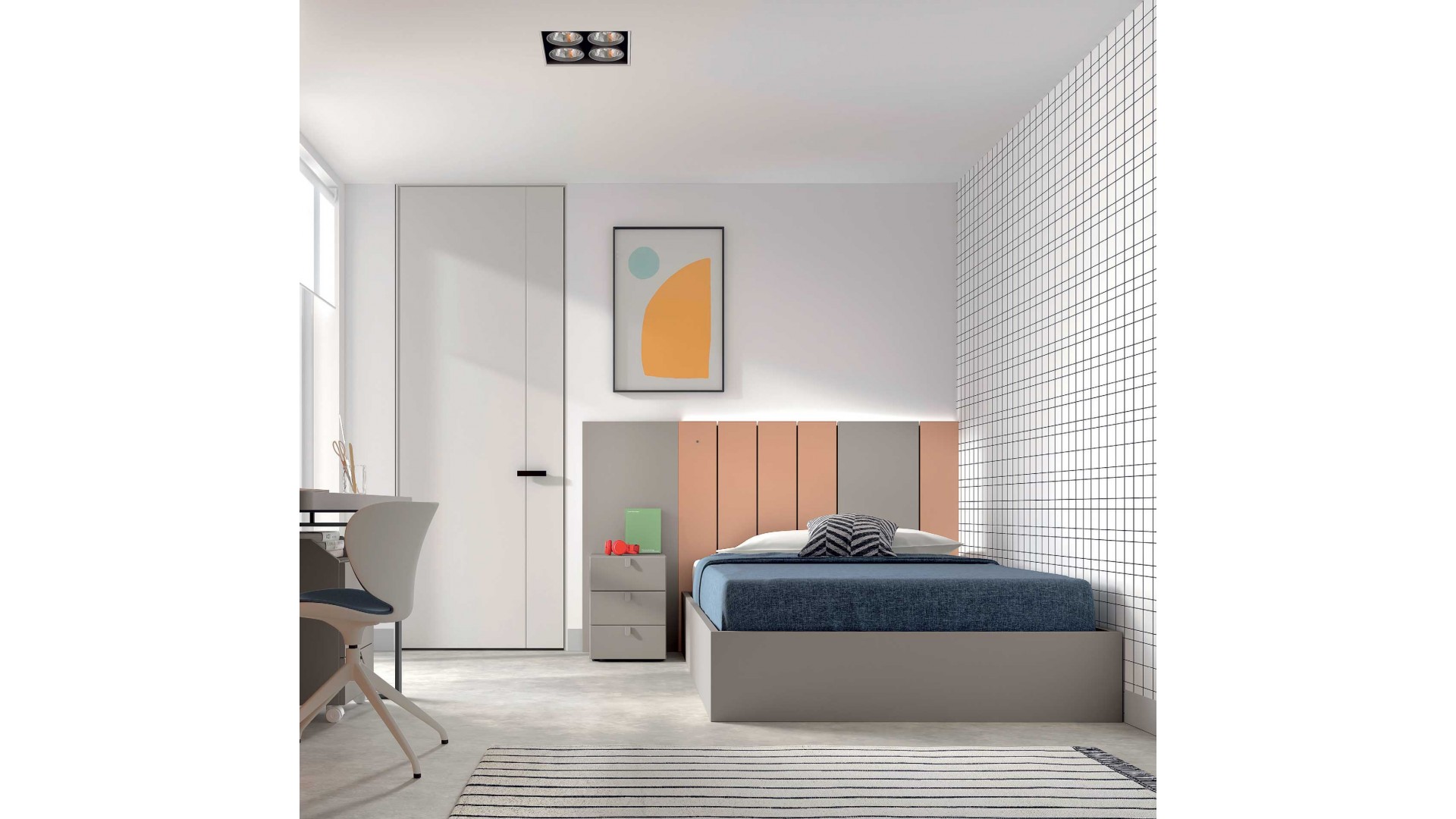 Lit coffre relevable chambre PERSONNALISABLE AD068 - GLICERIO ADVANCE