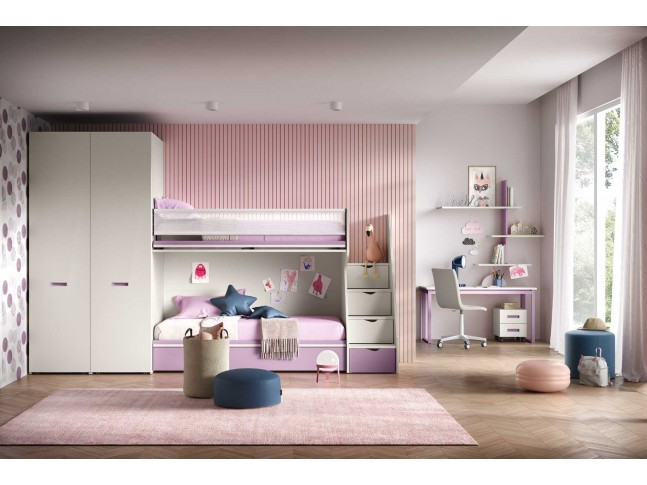 Lits superposés - Chambre enfant PERSONNALISABLE K103 - MORETTI COMPACT