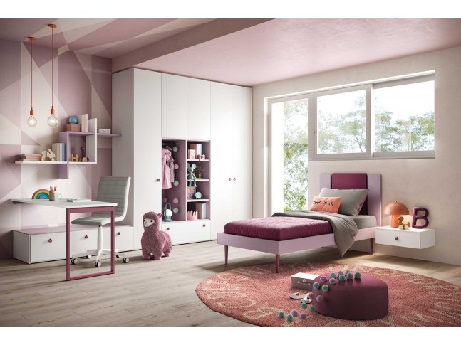 Chambre fille moderne et douce PERSONNALISABLE K112 - MORETTI COMPACT