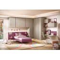 Pont de lit chambre fille avec rangement PERSONNALISABLE K116 - MORETTI COMPACT