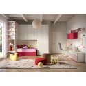 Pont de lit chambre fille avec rangement et lit canapé PERSONNALISABLE K119 - MORETTI COMPACT