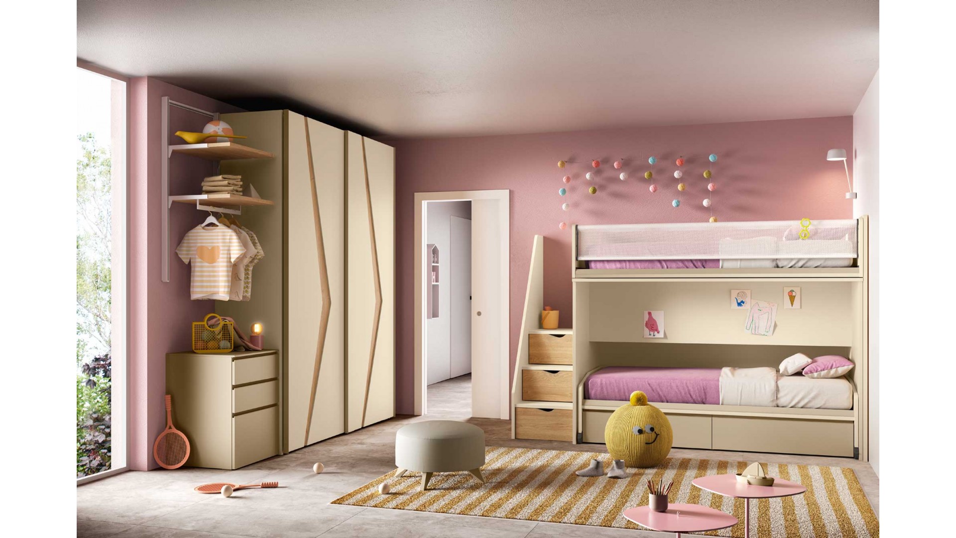 Lit superposé avec passerelle PERSONNALISABLE K125 - MORETTI COMPACT