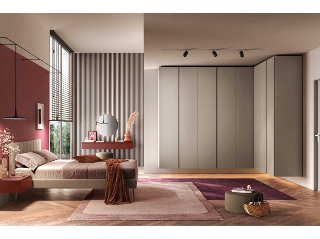 Chambre parentale avec dressing d’angle et coiffeuse PERSONNALISABLE Y103 - MORETTI COMPACT