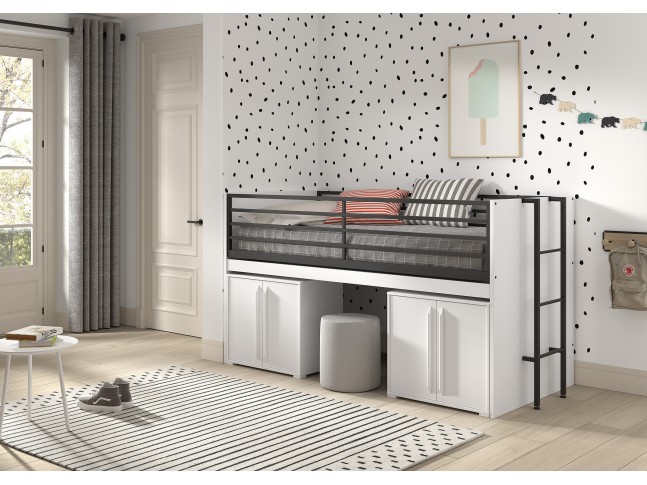 Lit compact LIVIO 2 armoires + bureau - SONUIT