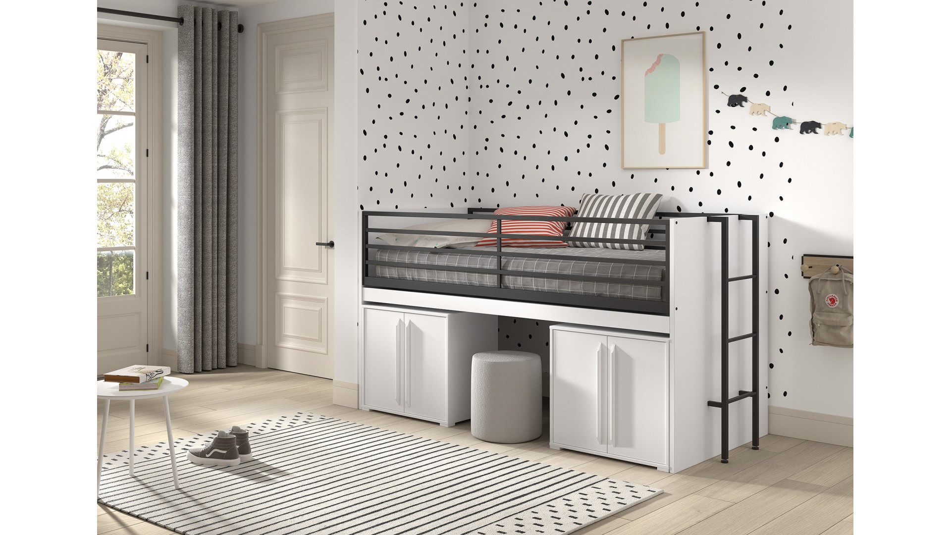 Lit compact LIVIO 2 armoires + bureau - SONUIT