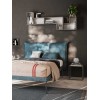 Chambre adulte avec lit tapissé dressing et bureau PERSONNALISABLE Y108 - MORETTI COMPACT
