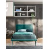 Chambre ado design italien avec lit tissu bleu PERSONNALISABLE Y111 - MORETTI COMPACT