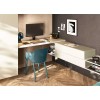 Chambre ado design italien avec lit tissu bleu PERSONNALISABLE Y111 - MORETTI COMPACT