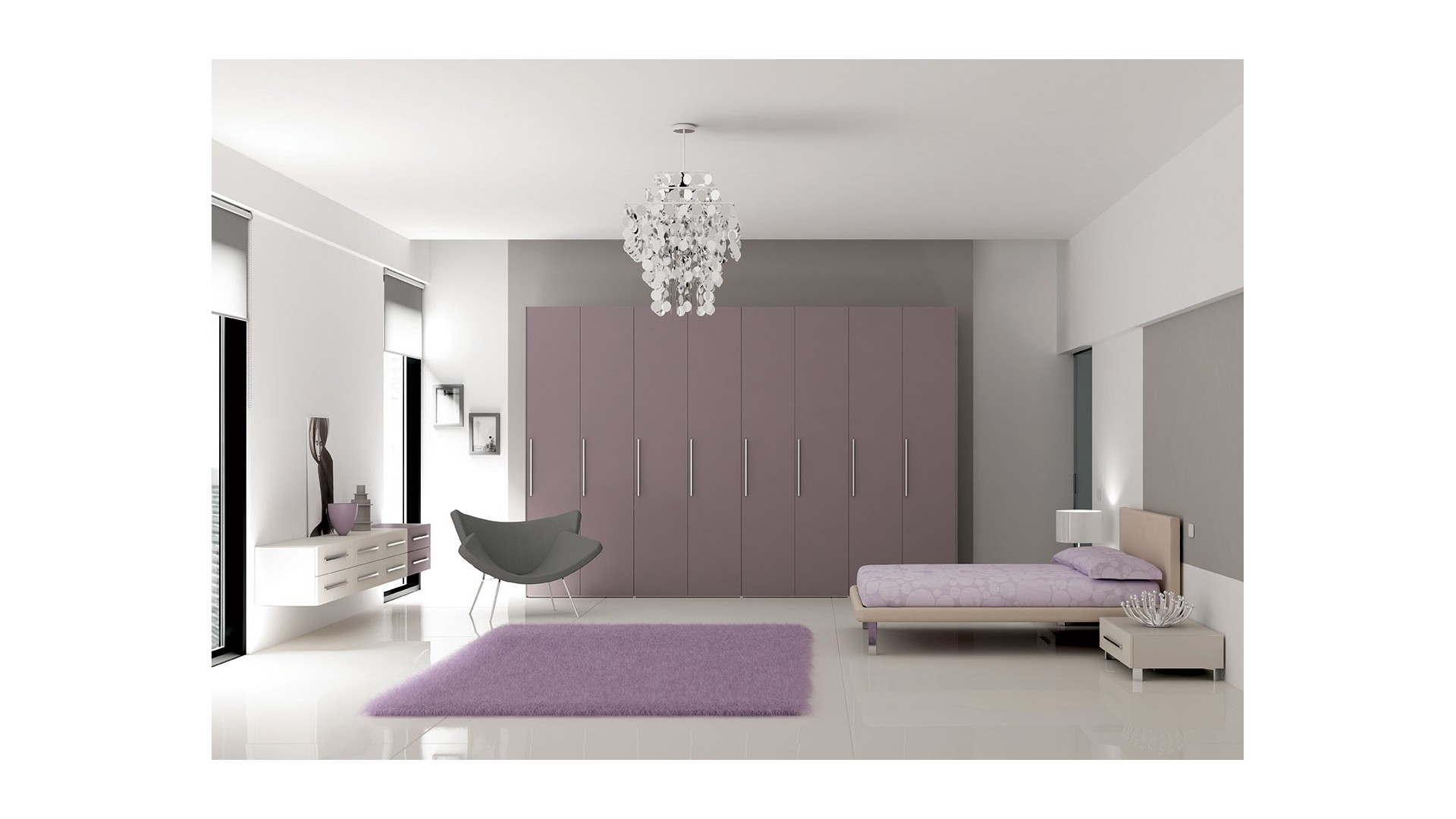 Chambre adulte PERSONNALISABLE YC25 lit double - MORETTI COMPACT