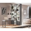 Chambre adulte avec lit coffre dressing bibliothèque et bureau PERSONNALISABLE Y113 - MORETTI COMPACT