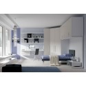 Chambre ado PERSONNALISABLE YC29 lit 1 personne - MORETTI COMPACT