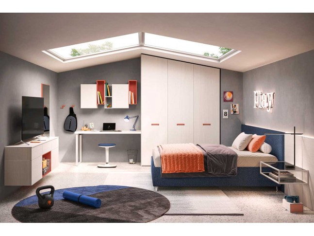 Chambre adulte avec dressing sous pente PERSONNALISABLE Y122 - MORETTI COMPACT