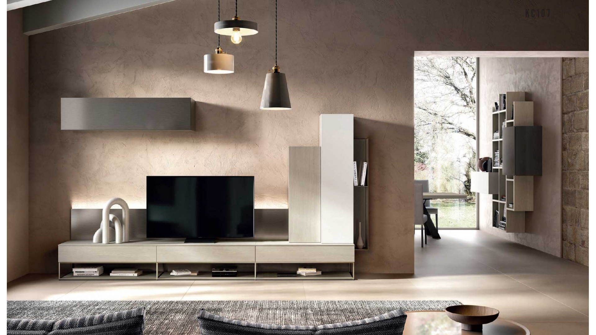 Meuble TV moderne PERSONNALISABLE KC107 - KOSMOS MORETTI COMPACT