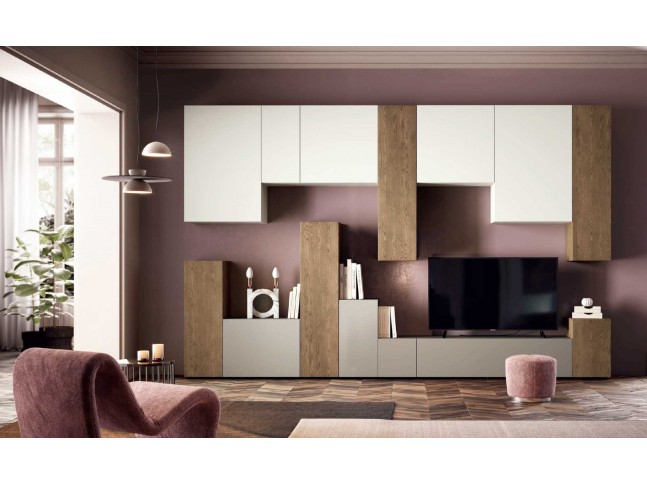 Meuble TV moderne asymétrique PERSONNALISABLE KC109 - KOSMOS MORETTI COMPACT