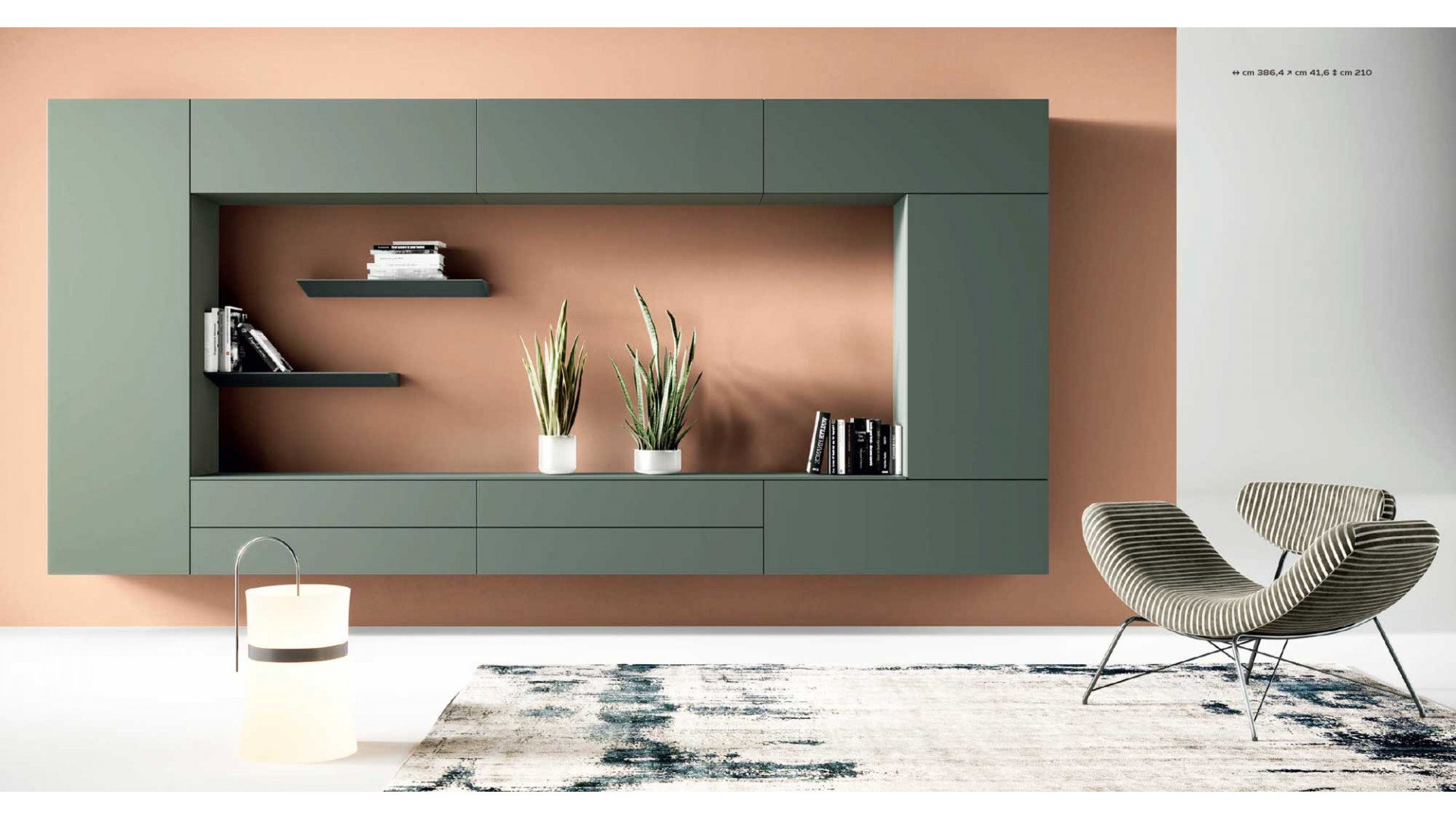 Meuble de séjour contemporain suspendu PERSONNALISABLE KC130 - KOSMOS MORETTI COMPACT