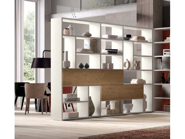 Bibliothèque séparation de pièce moderne PERSONNALISABLE KL211B - KOSMOS MORETTI COMPACT