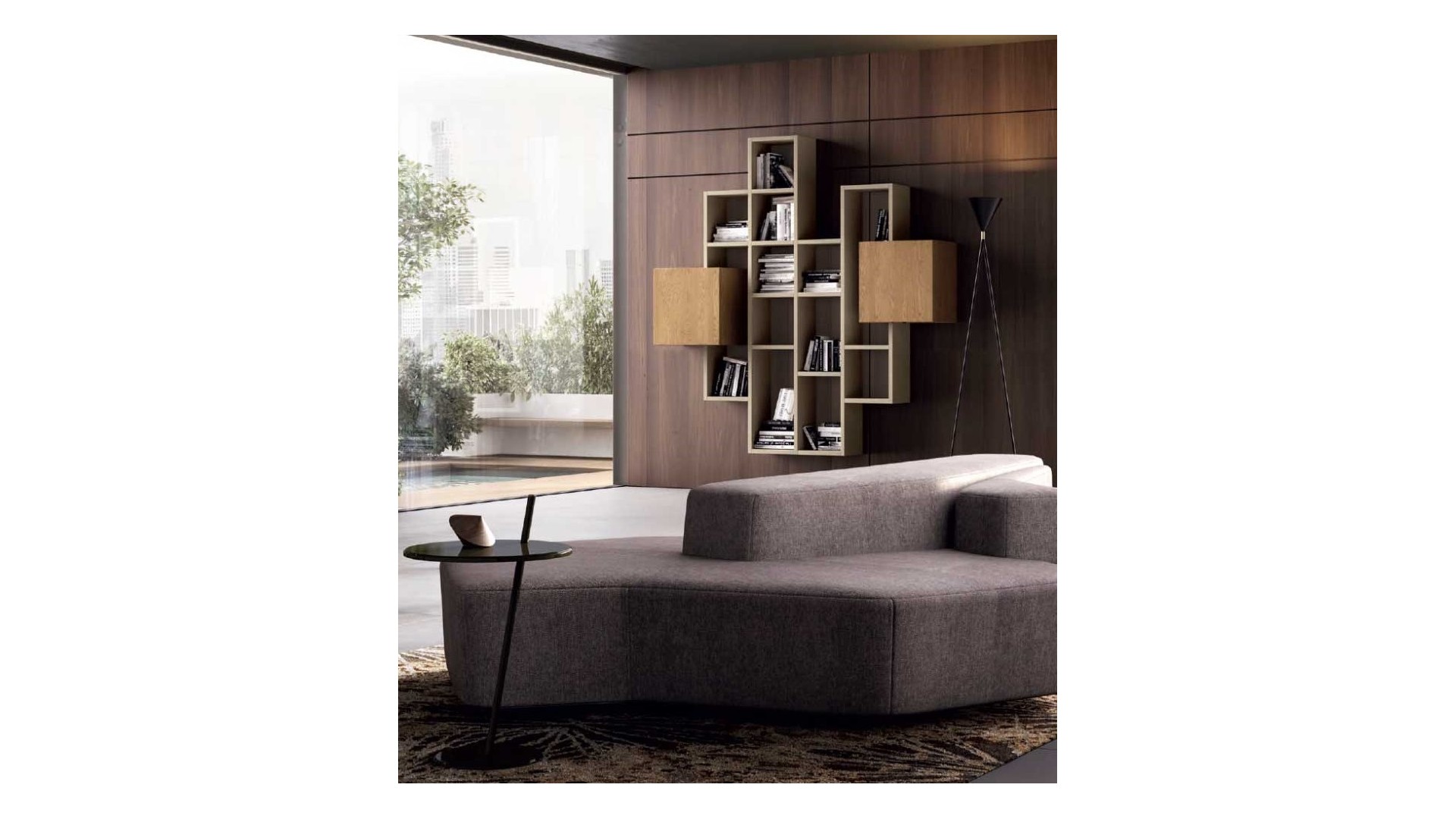 Bibliothèque suspendue moderne PERSONNALISABLE KC123B - KOSMOS MORETTI COMPACT