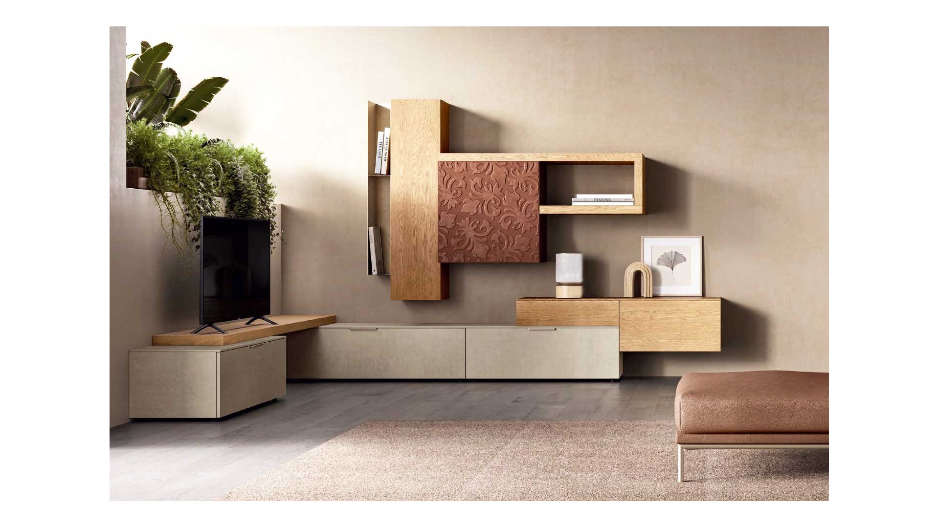 Meuble TV en angle moderne PERSONNALISABLE KC115 - KOSMOS MORETTI COMPACT