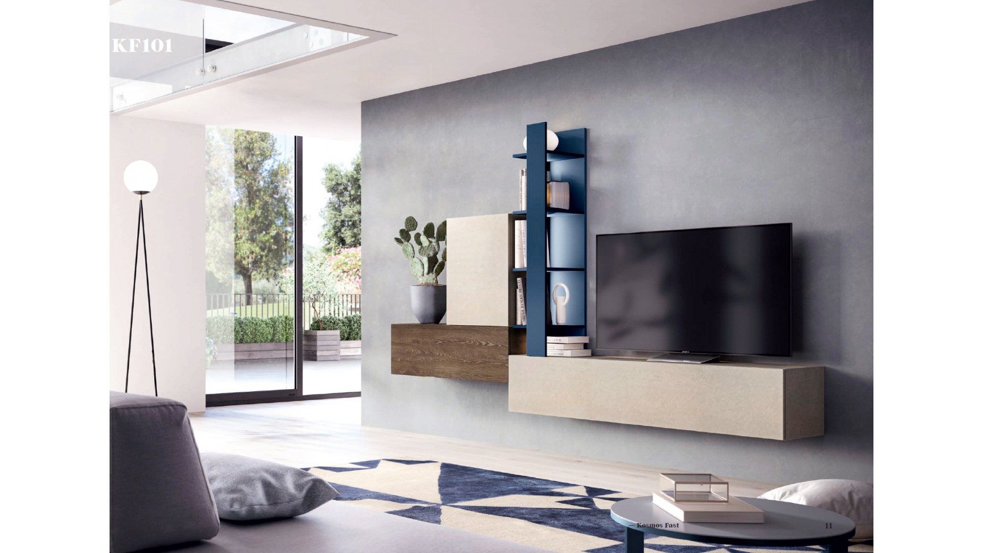 meuble TV suspendu moderne PERSONNALISABLE KF101 - KOSMOS MORETTI COMPACT