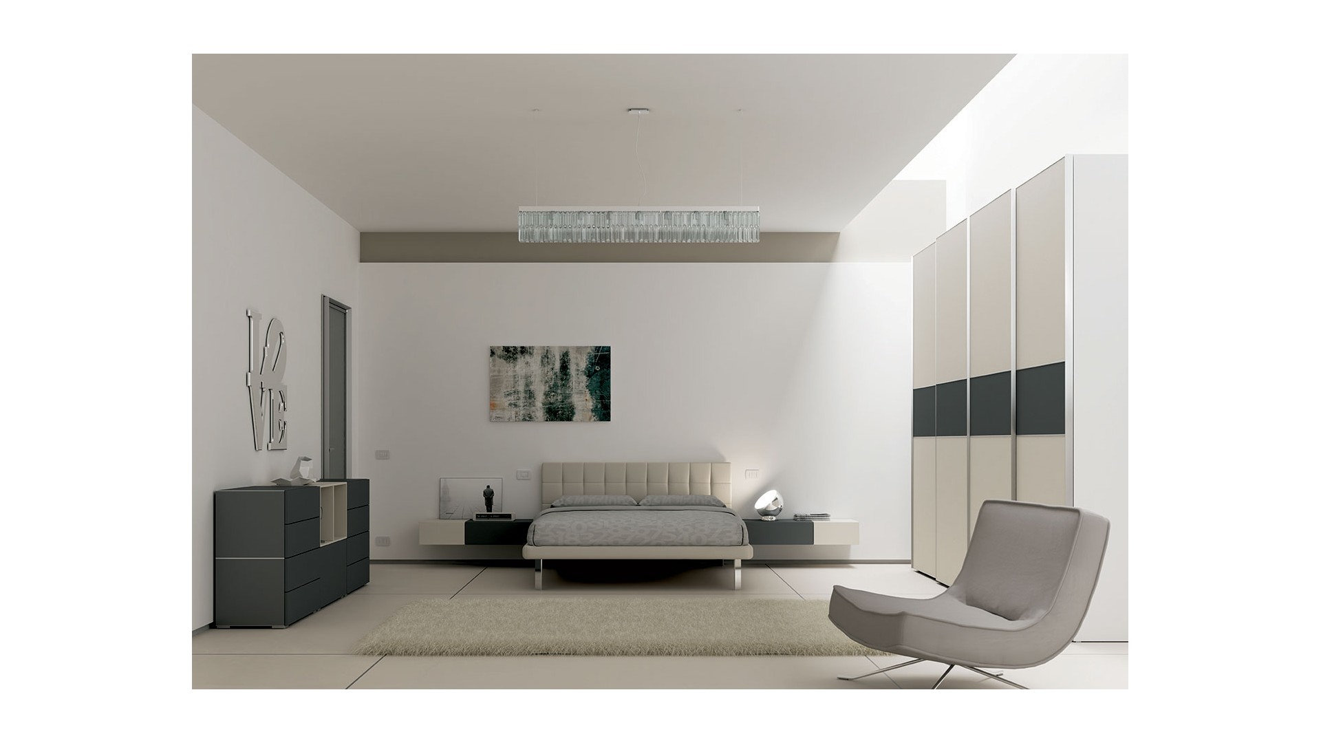 Chambre adulte PERSONNALISABLE YC37 lit 2 personnes - MORETTI COMPACT