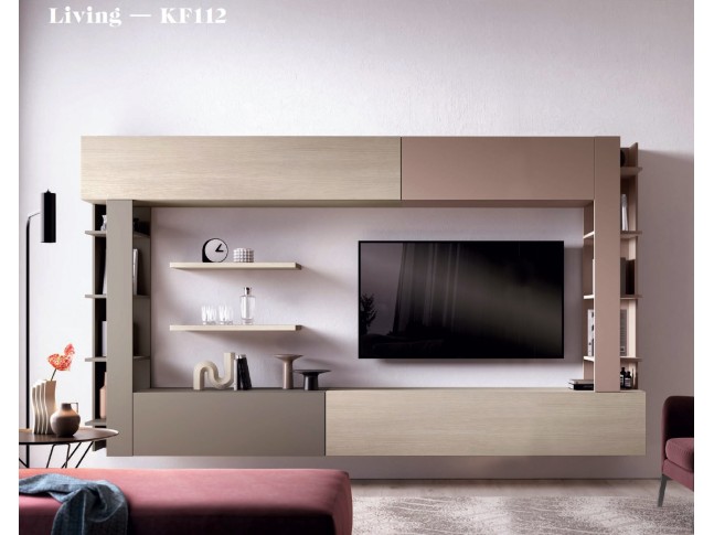 Meuble TV suspendu moderne PERSONNALISABLE KF112 - KOSMOS MORETTI COMPACT