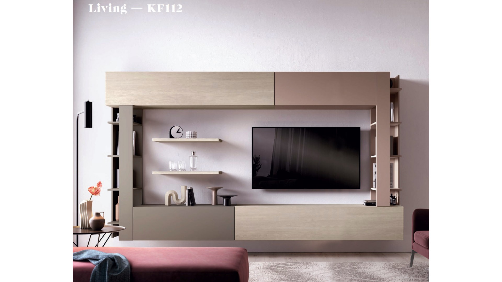 meuble TV suspendu moderne PERSONNALISABLE KF108 - KOSMOS MORETTI COMPACT