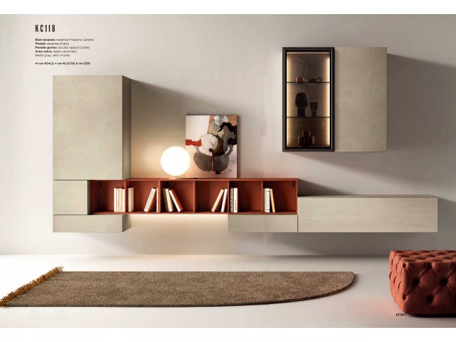 Meuble de séjour contemporain suspendu PERSONNALISABLE KC118 - KOSMOS MORETTI COMPACT