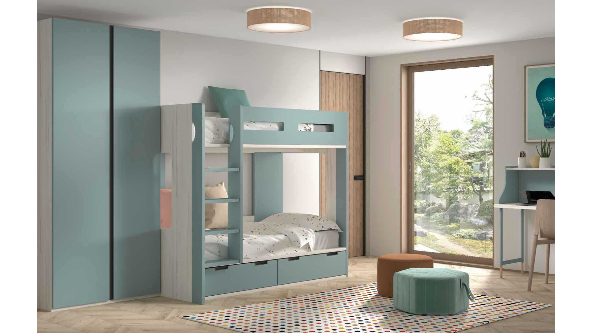 Lit superposé avec 2 coffres F203-1 - GLICERIO EVOLUTION